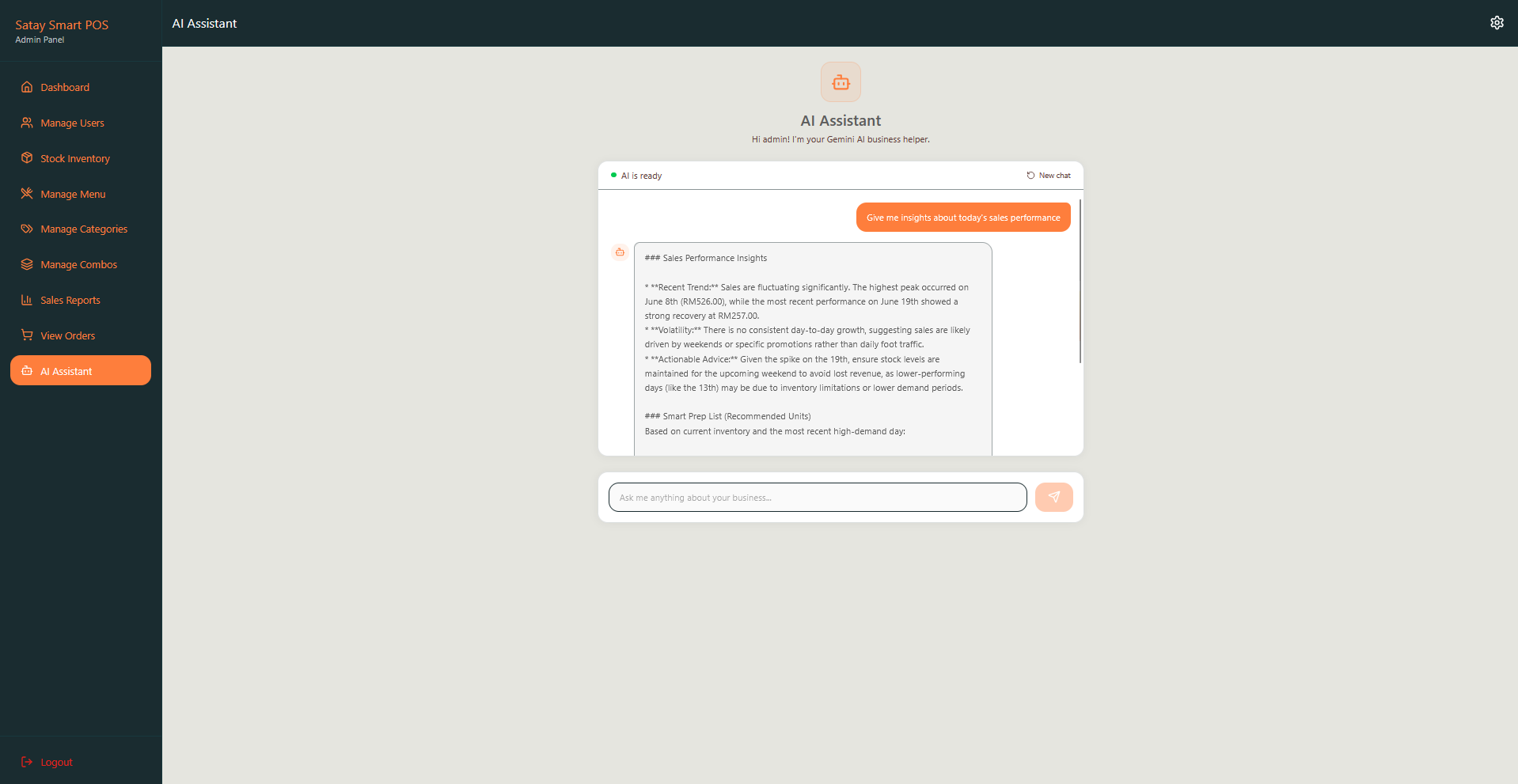 Smart POS AI Insights